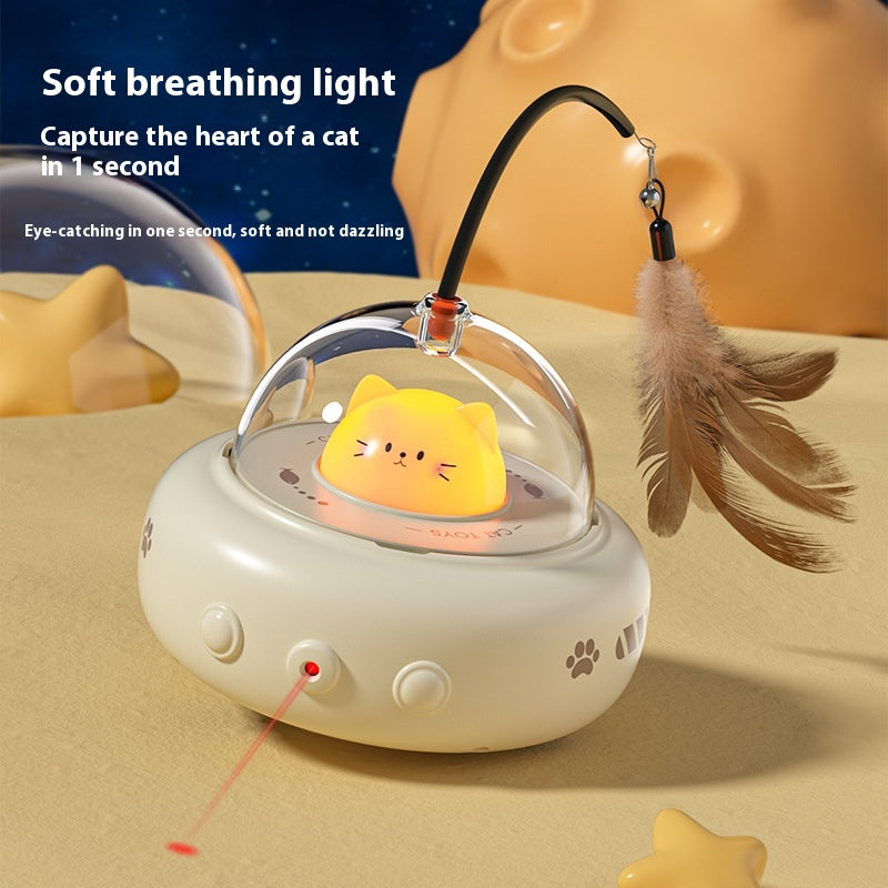 Smart Teaser Cat Toy Electric UFO Stick With Bell Training Pet Toys Replaceable