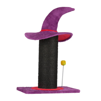 Wizard Hat Cat Scratching Post With Spring Ball Toy For Indoor Cats, Halloween