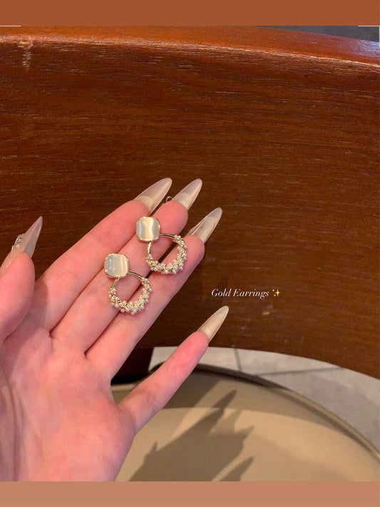 Elegant Knot CZ Tassel Drop Earrings For Women, Dainty Silver Tone Cubic Zirconi