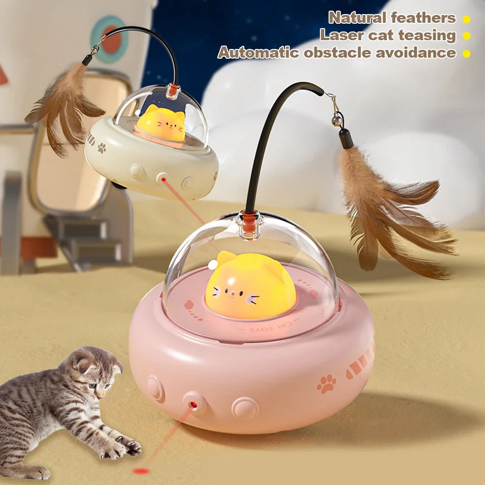 Smart Teaser Cat Toy Electric UFO Stick With Bell Training Pet Toys Replaceable
