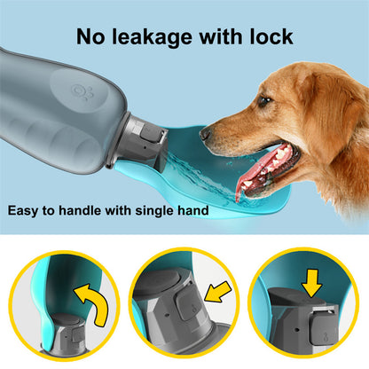800ml Dogs Water Bottle Portable High Capacity Leakproof Pet Foldable Drinking