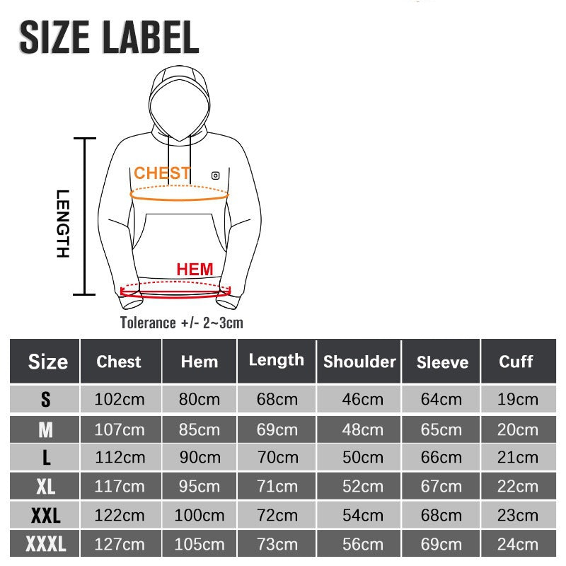 Outdoor Electric USB Heating Sweaters Hoodies Men Winter Warm Heated Clothes