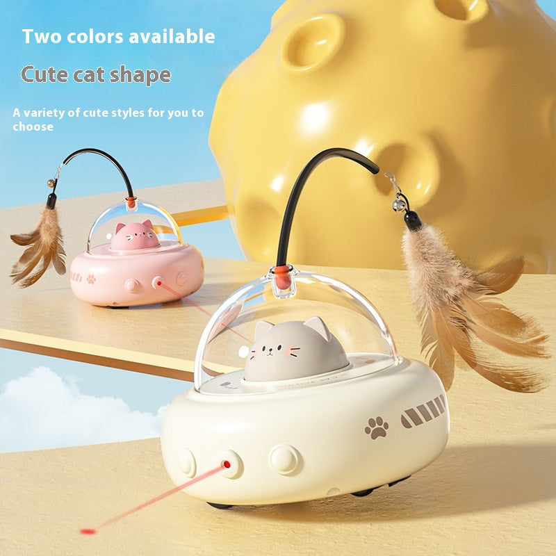 Smart Teaser Cat Toy Electric UFO Stick With Bell Training Pet Toys Replaceable