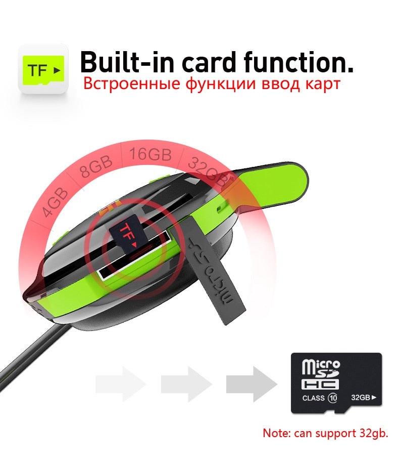 PLUFY Sports Bluetooth Headset Wireless Headphones Earphones Running Ecouteur