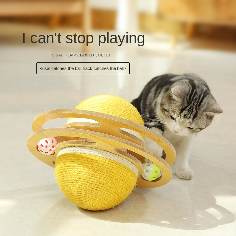 Sisal Rope Cat Scratcher Ball Toys Interactive Scratching Post Kitten Toy