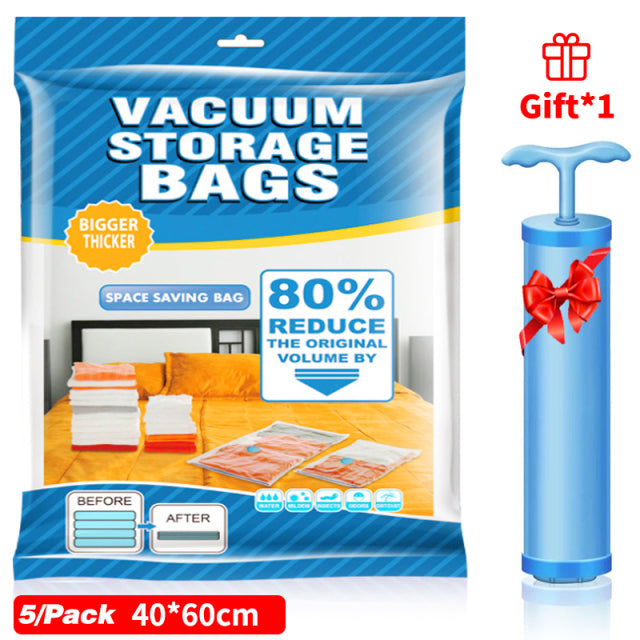 Vacuum Bag Storage W Valve Home Organizer Fold