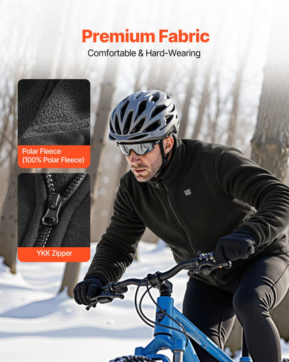 Heated Fleece Jacket For Men, Sweatshirt With 7.4V 16000mAh Rechargeable Power