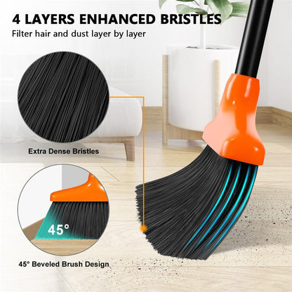 Stable Space-saving Broom And Dustpan For Office Classroom Home Kitchen