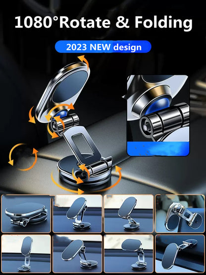 Rotate Metal Magnetic Car Phone Holder Foldable Universal Mobile Stand Air Vent