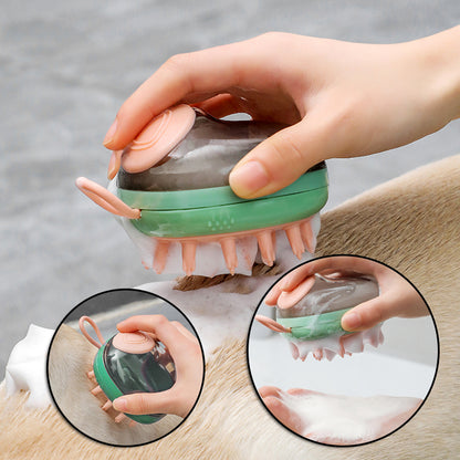 2 In 1 Pet Cat Dog Cleaning Bathing Massage Shampoo Soap Dispensing Grooming