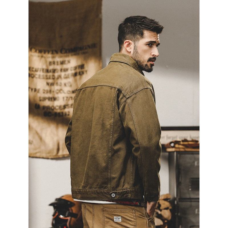 American Retro Siro Textile Workwear Jacket Men's Winter Antique Style Urban