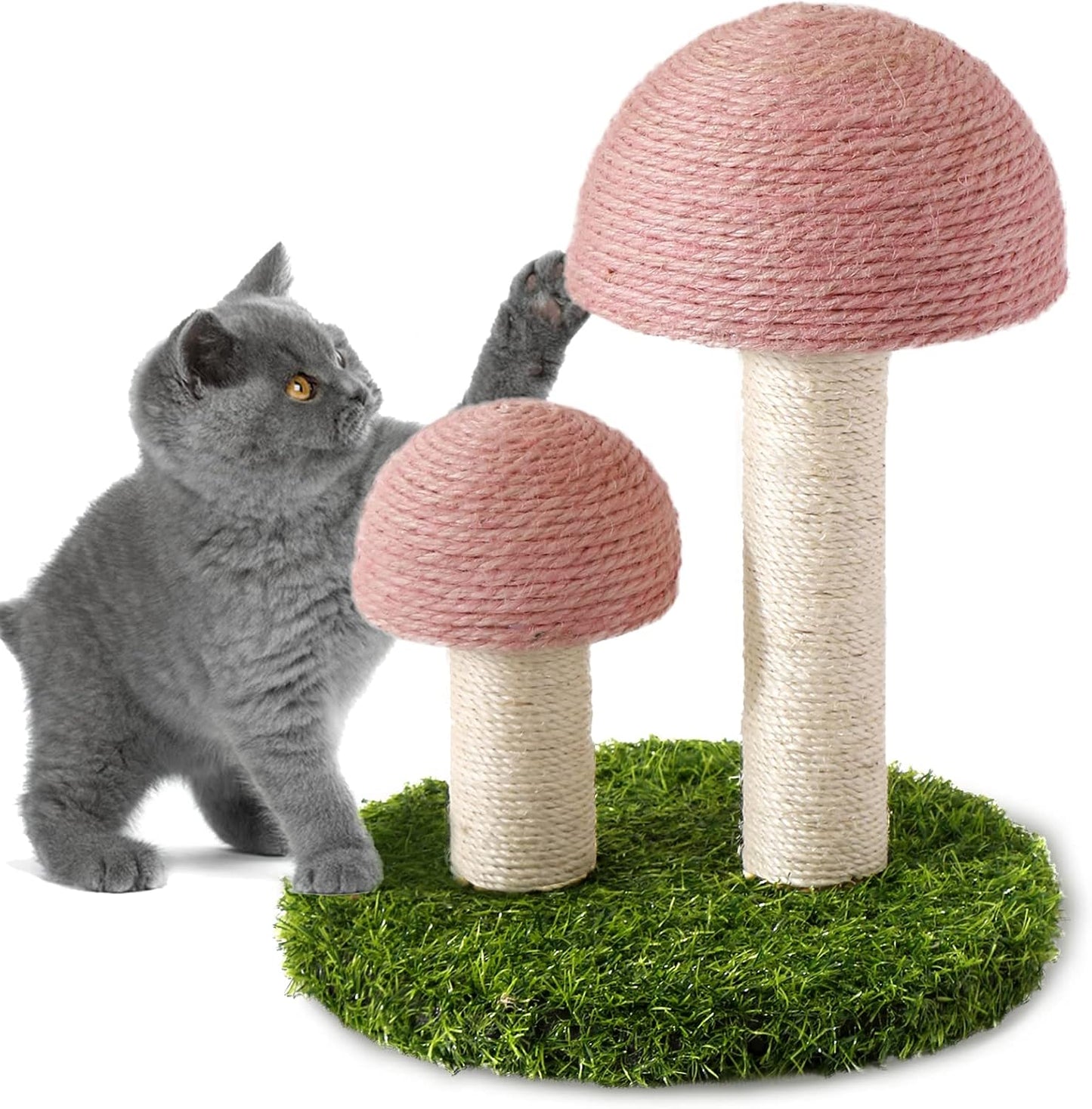Cat Scratching Post Mushroom Scratcher Featuring With Natural Sisal Caps