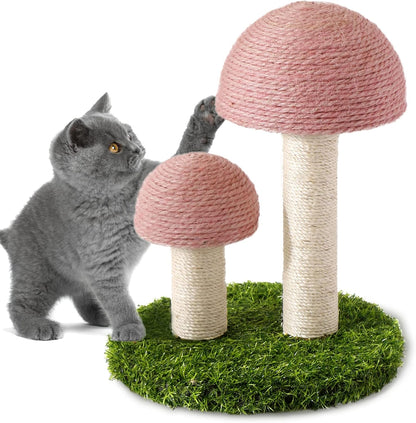 Cat Scratching Post Mushroom Scratcher Featuring With Natural Sisal Caps