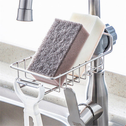 Adjustable Sink Drain Rack Sponge Storage Faucet Holder Soap Drainer Shelf