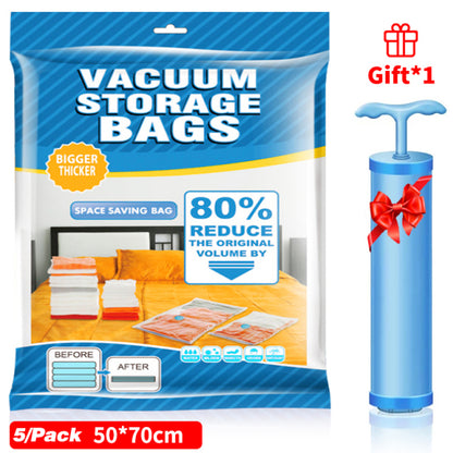Vacuum Bag Storage W Valve Home Organizer Fold