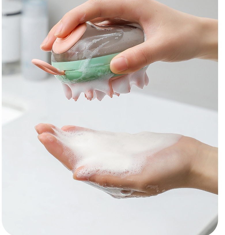 2 In 1 Pet Cat Dog Cleaning Bathing Massage Shampoo Soap Dispensing Grooming