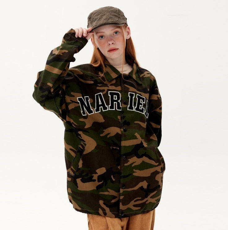 Outdoor Loose American Jacket Autumn Winter Japanese Couple Bf Drawstring Coat