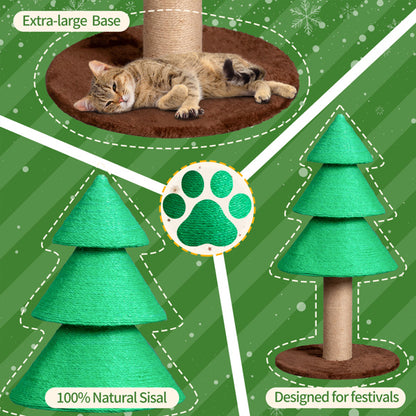 31.5in Christmas Tree Cat Scratcher, Scratching Post For Indoor Cats, Large