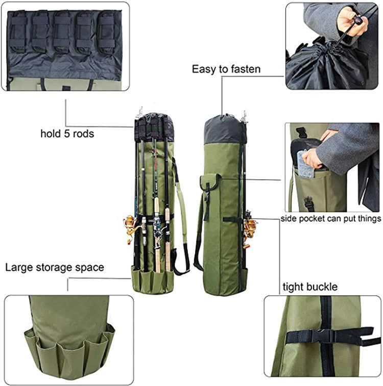 Cylinder Outdoor Fishing Bag Multifunctional Rod Sea Gear Storage