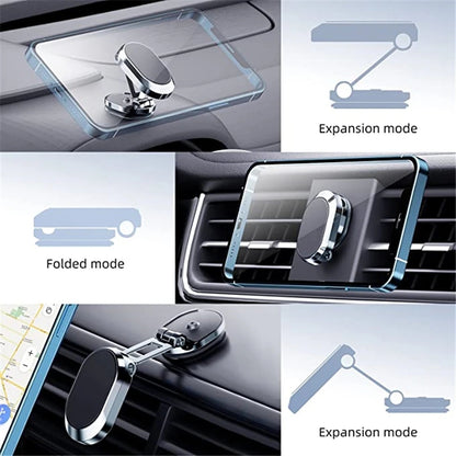Rotate Metal Magnetic Car Phone Holder Foldable Universal Mobile Stand Air Vent