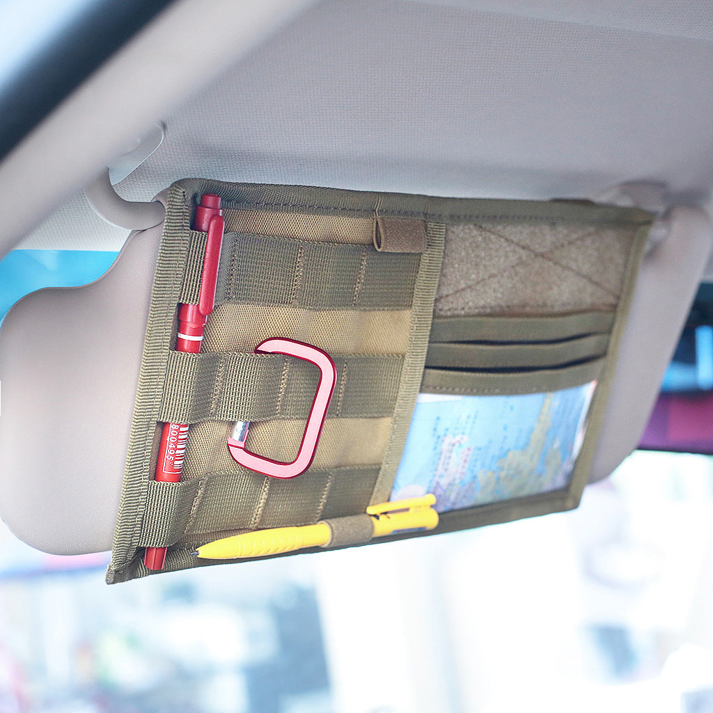 Tactical MOLLE Vehicle Sun Visor Organizer Panel CD Storage Bag Car Truck Auto