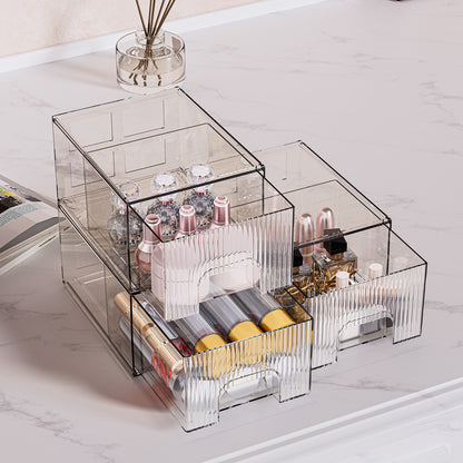 1, 2, 3, 4 Pack Clear Stackable Acrylic Drawers Cosmetic & Home Storage