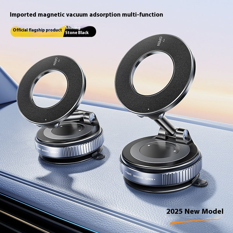 Magnetic Phone Holder With Vacuum Suction Foldable Adjustable Car Mount Bracket