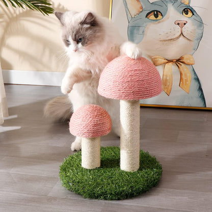 Cat Scratching Post Mushroom Scratcher Featuring With Natural Sisal Caps