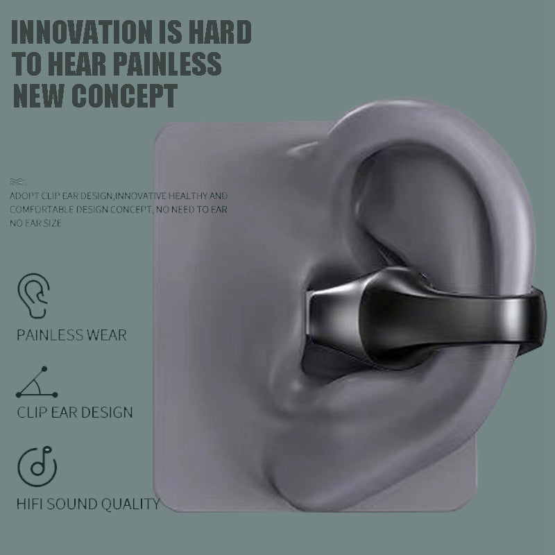 Ear Clip Bone Conduction Headphone Bluetooth-compatible 5.2 HIFI Wireless