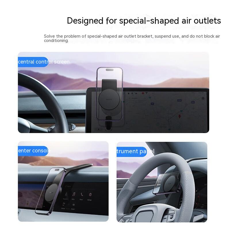 Magnetic Bendable Car Mobile Phone Holder Wireless Charger 15W Dash Mount