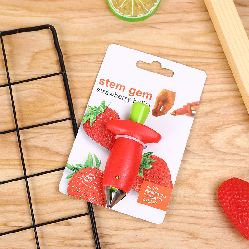 Strawberry Stem Remover Metal Plastic Fruit Leaf Tomato Stalks Knife Gadget