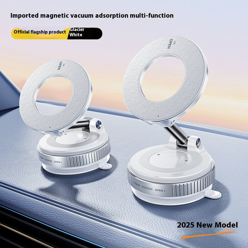 Magnetic Phone Holder With Vacuum Suction Foldable Adjustable Car Mount Bracket