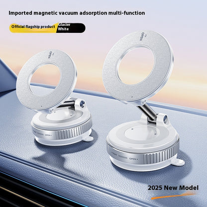 Magnetic Phone Holder With Vacuum Suction Foldable Adjustable Car Mount Bracket