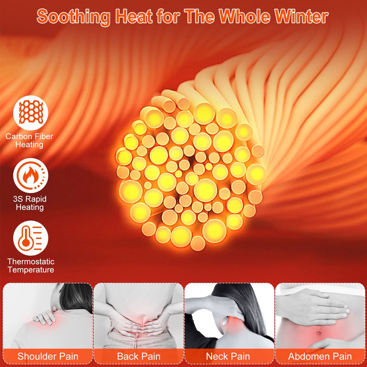 1Pc Heated Vest Men Women Jacket With 23 Heating Zones 3 Heat Levels USB