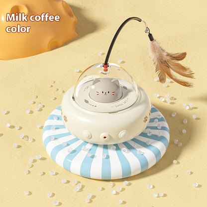 Smart Teaser Cat Toy Electric UFO Stick With Bell Training Pet Toys Replaceable