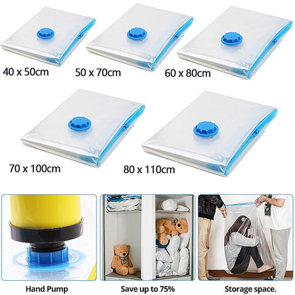 Vacuum Bag Storage W Valve Home Organizer Fold