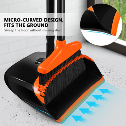 Stable Space-saving Broom And Dustpan For Office Classroom Home Kitchen