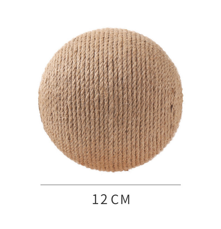 Cat Scratcher Sisal Rope Ball Scratching Post Wood Stand Anti-Scratch Toy For
