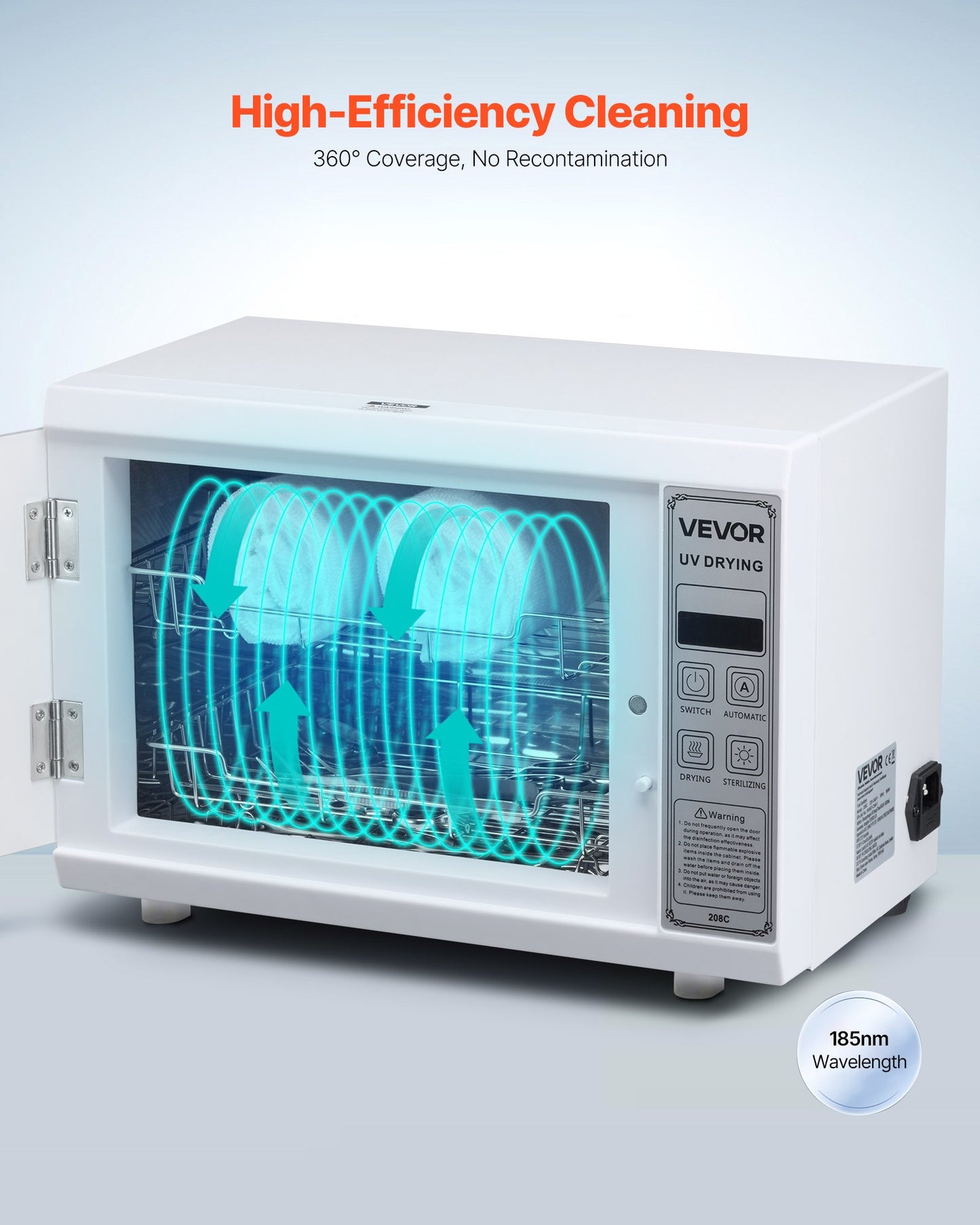 Nail Tool Cleaning Machine, 12L Large Capacity, Multi-Functional Cabinet