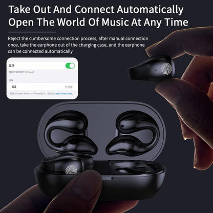 Ear Clip Bone Conduction Headphone Bluetooth-compatible 5.2 HIFI Wireless