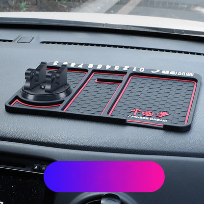 Non-Slip Car Phone Pad For 4-in-1 Parking Number Card Anti-Slip Mat Auto Holder