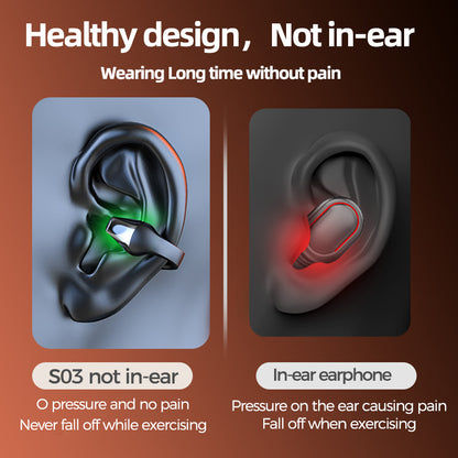 Ear Clip Bone Conduction Headphone Bluetooth-compatible 5.2 HIFI Wireless