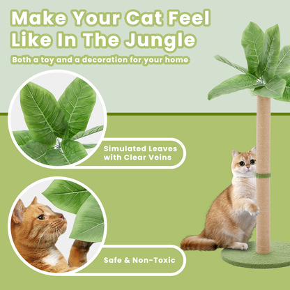 Cat Scratching Post, 33 Scratcher Tall Posts With Dangling Ball For Indoor Cats