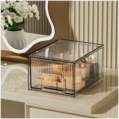 1, 2, 3, 4 Pack Clear Stackable Acrylic Drawers Cosmetic & Home Storage