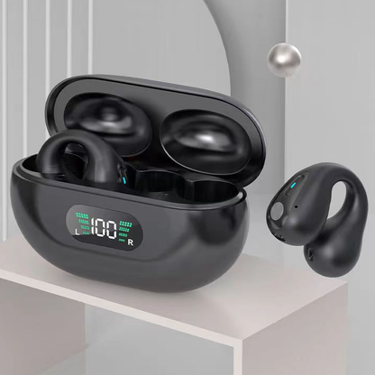 Bone Conduction Headphones TWS Earbuds Ear Clip Bluetooth 5.3 Touch Wireless