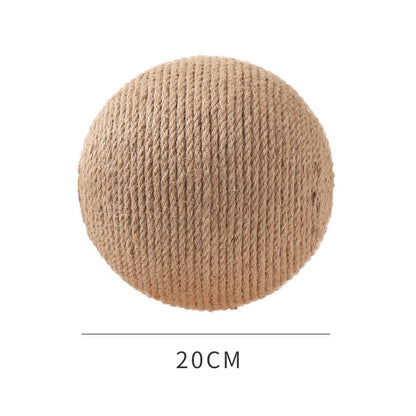Cat Scratcher Sisal Rope Ball Scratching Post Wood Stand Anti-Scratch Toy For