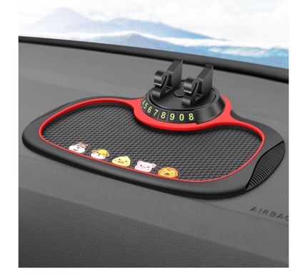 Non-Slip Car Phone Pad For 4-in-1 Parking Number Card Anti-Slip Mat Auto Holder