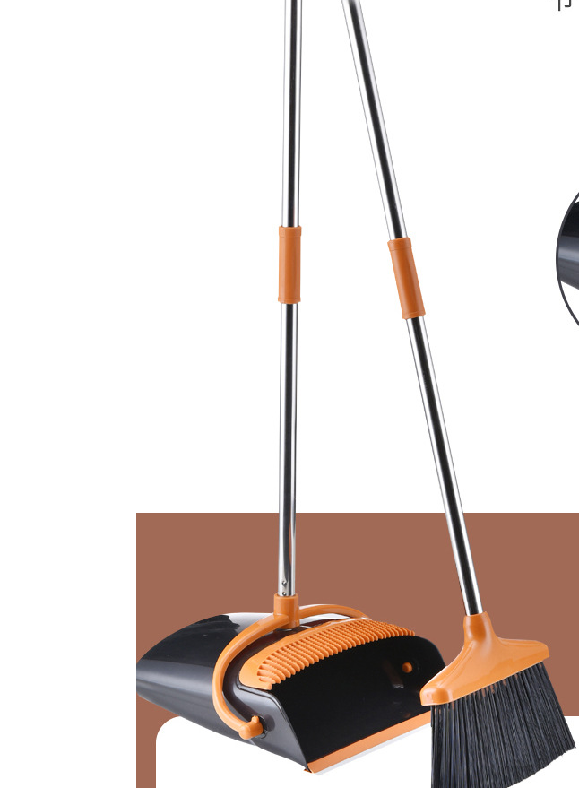 Stable Space-saving Broom And Dustpan For Office Classroom Home Kitchen