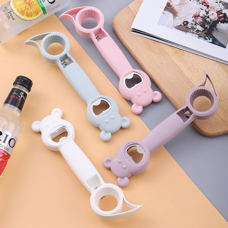Cute Multifunction Jar Can Beer Bottle Opener Manual 4 In 1 Multifunctional