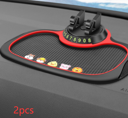 Non-Slip Car Phone Pad For 4-in-1 Parking Number Card Anti-Slip Mat Auto Holder